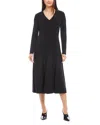 Karen Kane Kate Long Sleeve Jersey Midi Dress In Black