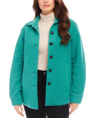 Karen Kane Petites Brushed Shirt Jacket In Glass
