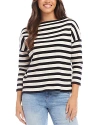 Karen Kane Petites Striped Boat Neck Top In Color Block