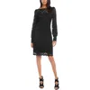 Karen Kane Petites Womens Lace Mini Cocktail And Party Dress In Black