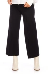 Karen Kane Pintuck Crop Wide Leg Pants In Black