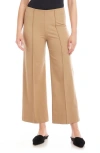 Karen Kane Pintuck Crop Wide Leg Pants In Brown