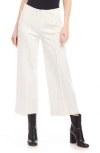 Karen Kane Pintuck Crop Wide Leg Pants In Off White