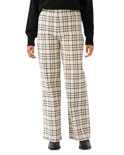 Karen Kane Plaid Cotton Blend Corduroy Pull On Pants In White