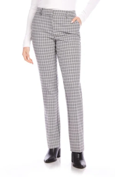 Karen Kane Plaid High Waist Straight Leg Pants
