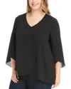 Karen Kane Asymmetrical Wrap Hem Top In Black