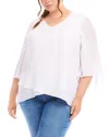 Karen Kane Asymmetric Blouse In Owh