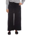 Karen Kane Crushed Velvet Ankle Wide Leg Pants In Black