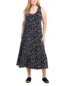 Karen Kane Plus Floral Tiered Midi Dress In Print