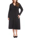 Karen Kane Kate Embellished Long Sleeve Jersey Midi Dress In Black