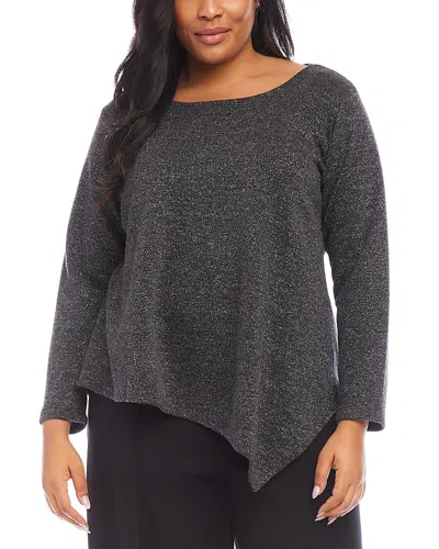 KAREN KANE PLUS LONG SLEEVE ASYMMETRIC TOP