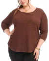 Karen Kane Textured Shirttail Top In Cognac