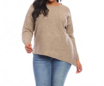 Karen Kane Plus Size Asymmetric Sweater In Earth In Multi