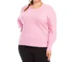 Karen Kane Plus Size Blouson Sleeve Sweater In Pink In Pink