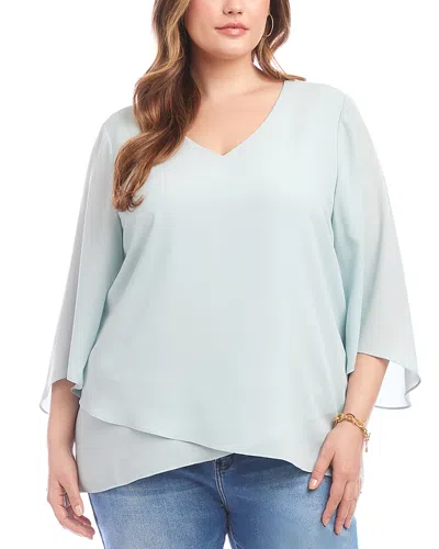Karen Kane Plus Size Crossover Hem Top In Fiji