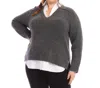 Karen Kane Mixed Media Layered Sweater
