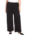 Karen Kane Pintuck Crop Wide Leg Pants In Black