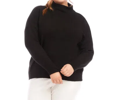 Karen Kane Plus Size Mock Neck Sweater In Black