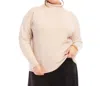 Karen Kane Plus Size Mock Neck Sweater In Sand In Pink