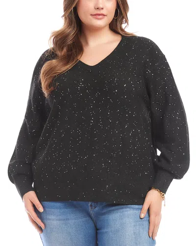 Karen Kane Plus Size Sequin V Neck Sweater In Multi