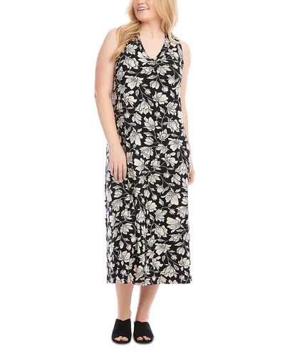 Karen Kane Plus Size Sleeveless V Neck Midi Dress In Black