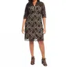Karen Kane Plus Size V-neck Scallop Lace Dress In Black With Nude