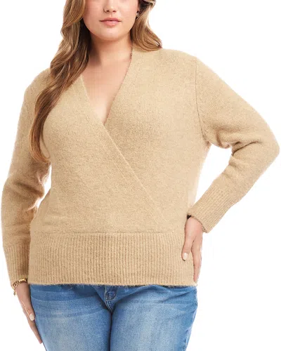 Karen Kane Plus Size Wrap Sweater In Neutral