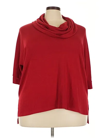 Pre-owned Karen Kane Poncho In Red