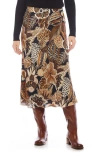 Karen Kane Print Bias Cut Midi Skirt In Print