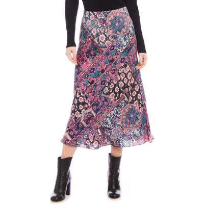 Karen Kane Print Bias Cut Midi Skirt