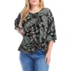 Karen Kane Print Flare Sleeve Top In Paisley
