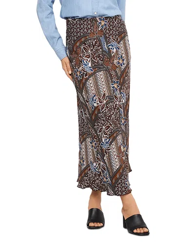 Karen Kane Printed Bias Cut Midi Skirt In Brown