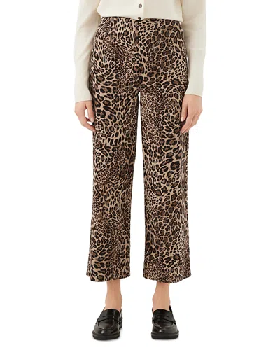 Karen Kane Printed Corduroy Cropped Wide Leg Pants In Animal Print