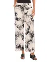 Karen Kane Drawstring Print Cropped Pants In White In Print
