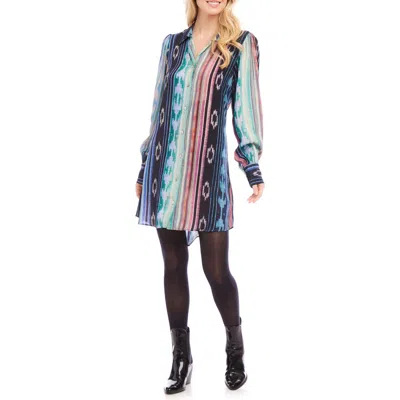 Karen Kane Printed Long Sleeve Shirtdress