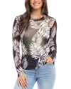 Karen Kane Printed Mesh Long Sleeve Top In Print