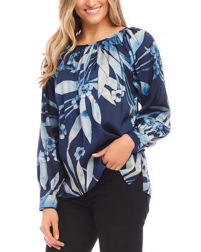 KAREN KANE PRINTED PEASANT TOP
