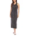 Karen Kane Stripe Sleeveless Midi Dress In Print