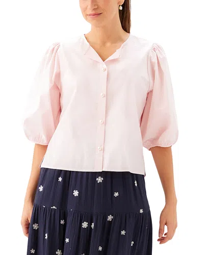 Karen Kane Puff Sleeve Blouse In Pink