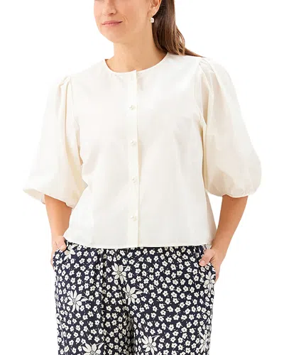 Karen Kane Puff Sleeve Blouse In White