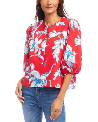 KAREN KANE PUFF SLEEVE BUTTON FRONT SHIRT
