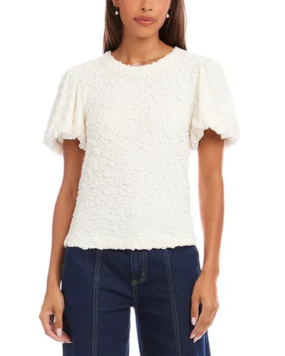 Karen Kane Puff Sleeve Top In Off White In Multi