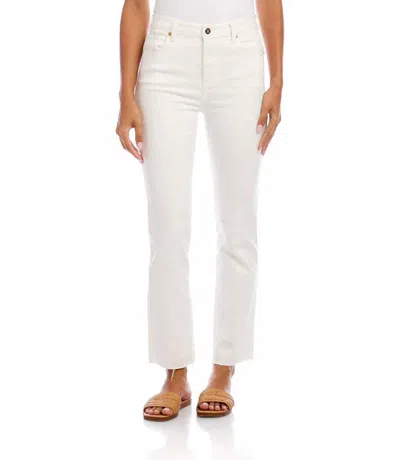 Karen Kane Raw Hem Straight Jeans - Petite In Off White In Multi