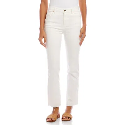 Karen Kane Raw Hem Straight Leg Jeans In White
