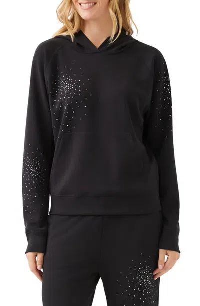 Karen Kane Rhinestone Embellished Hoodie In Black