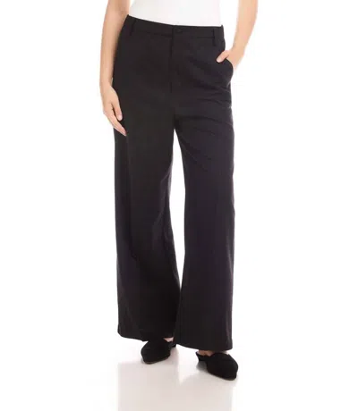 Karen Kane Rhinestone Embellished Wide-leg Trousers In Black