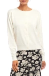Karen Kane Long Sleeve Cardigan Sweater In Cream In White