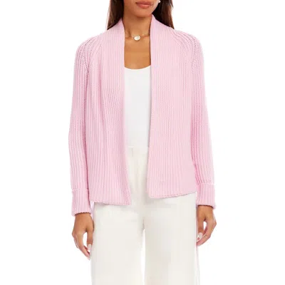 Karen Kane Rib Crop Cardigan In Pink