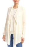 Karen Kane Rib Draped Open Front Cardigan In Neutral