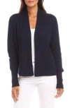 Karen Kane Cropped Cardigan Sweater In Navy In Navy